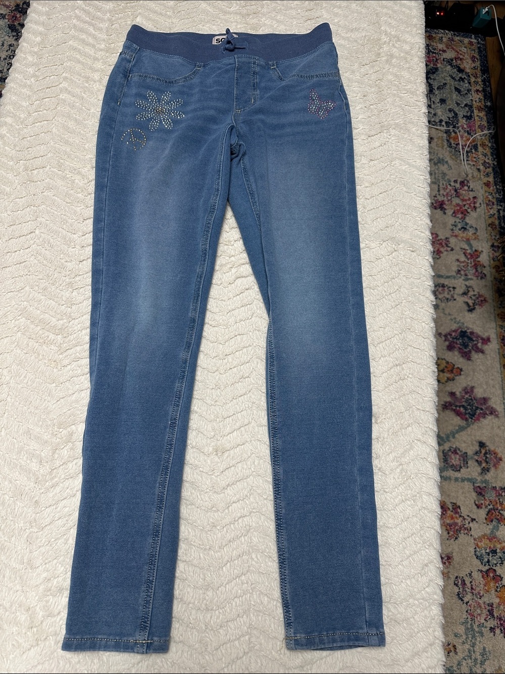 SO Bling Summer blue Jeggings. Bling Sequins 14